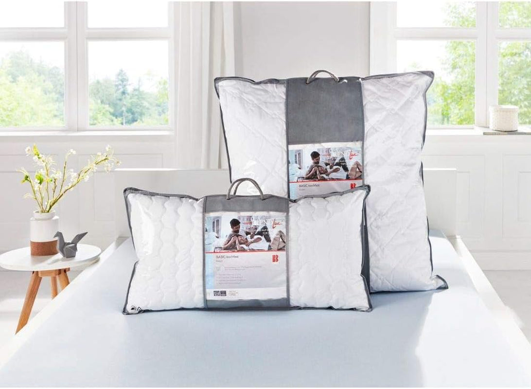 Badenia Trendline Pernă Comfort cu husă din bumbac, 40 X 80 cm, alb, certificată Oeko-Tex, produsă în conformitate cu standardul de calitate german Perne standard Naty Shop