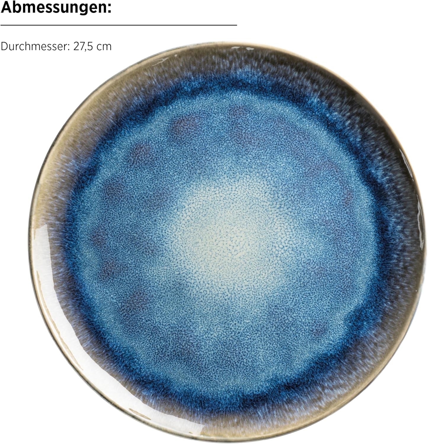 MÄSER 934092 Serie Frozen, Geschirr Set Aus Keramik Für 4 Personen, 16-Teiliges Kombiservice Mit Organischen Formen, Blau Gesprenkeltes Service, Steinzeug, Dunkelblau Set di stoviglie Naty Shop