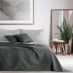Decoking Copriletto 200 X 220 Cm Grafite Antracite Grigio Argento Copriletto double face di facile manutenzione Axel Beds and Blankets Besuche den DecoKing-Store