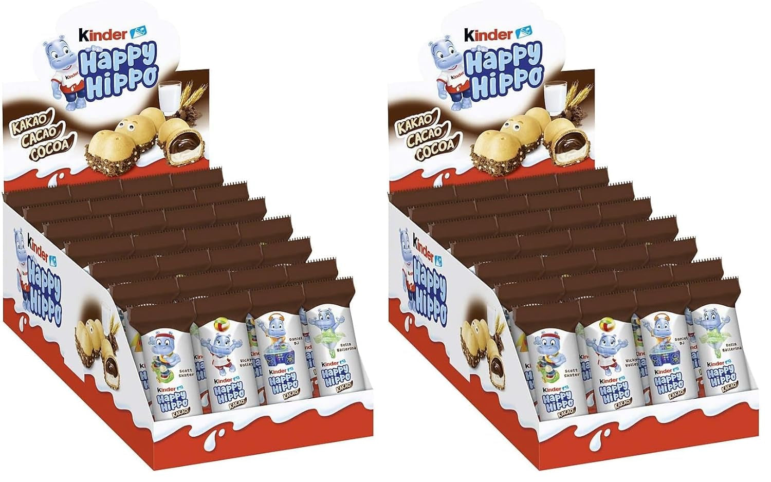 Kinder Happy Hippo Hazelnut - Specialità Wafer Croccanti con Crema di Latte e Nocciole - Dolci di Carnevale e Martedì Grasso - 1 confezione contenente 5 barrette individuali da 20,7g ciascuna