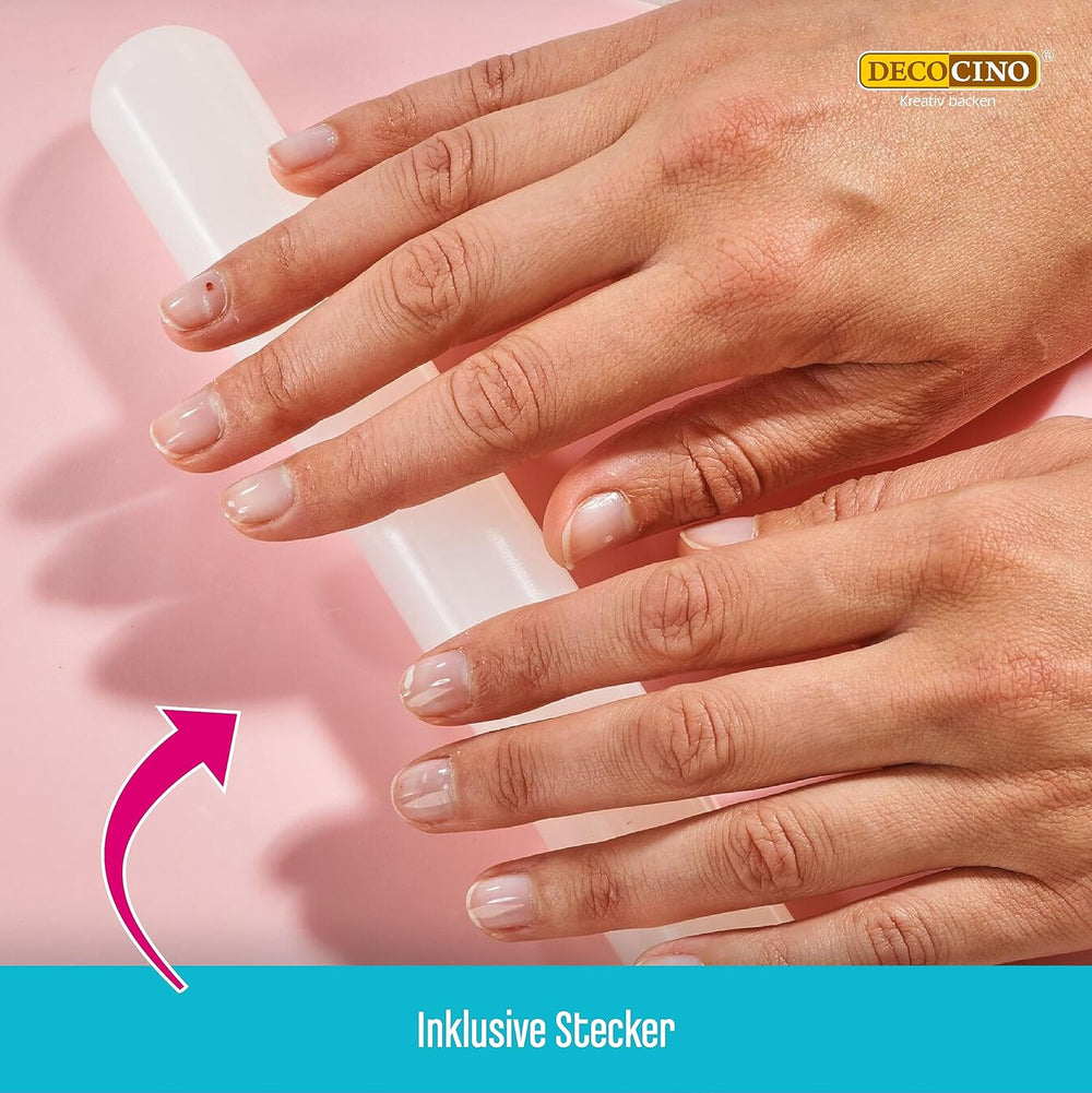 DECOCINO Ausrollstab – 3 parti, ca. 23 cm di lunghezza – antihaftbeschichter als Teigrolle zum Ausrollen von Marzapane, Blütenpaste, Roll-Fondant