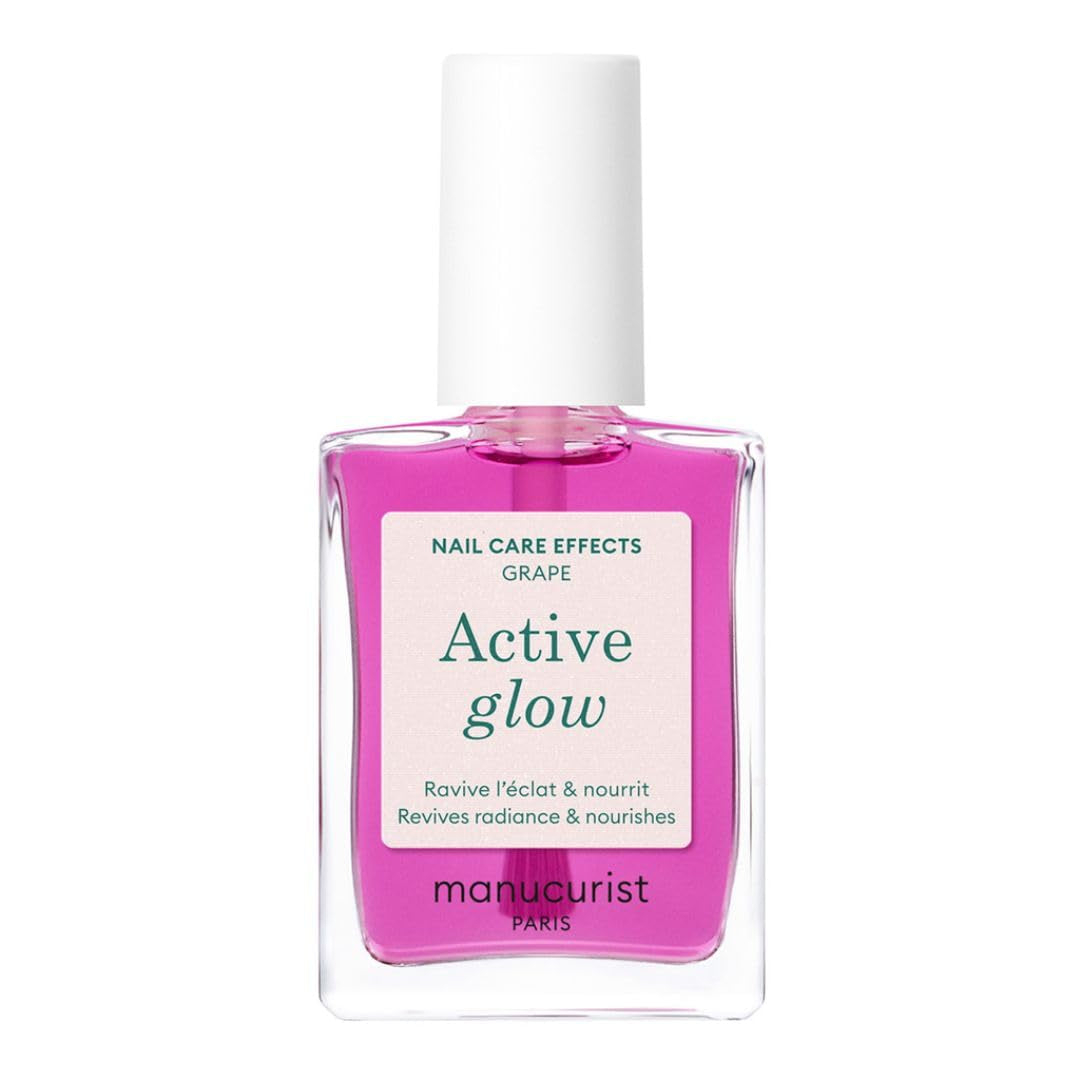 MANUCUIST Nail Care Repair Active Glow Raspberry (Rosa) a base biologica: Mandorla Dolce, Lampone, Smalto Nutriente e Lucido, Effetto Rosa Trasparente - Smalto Nude