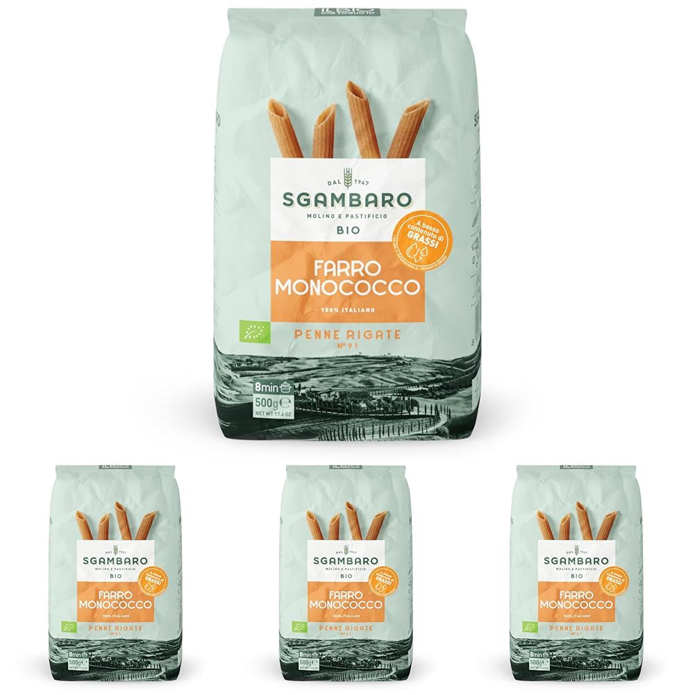 Penne Rigate Biologiche N.91 - 500g Pasta di grano magro - Fonte di fibre e proteine