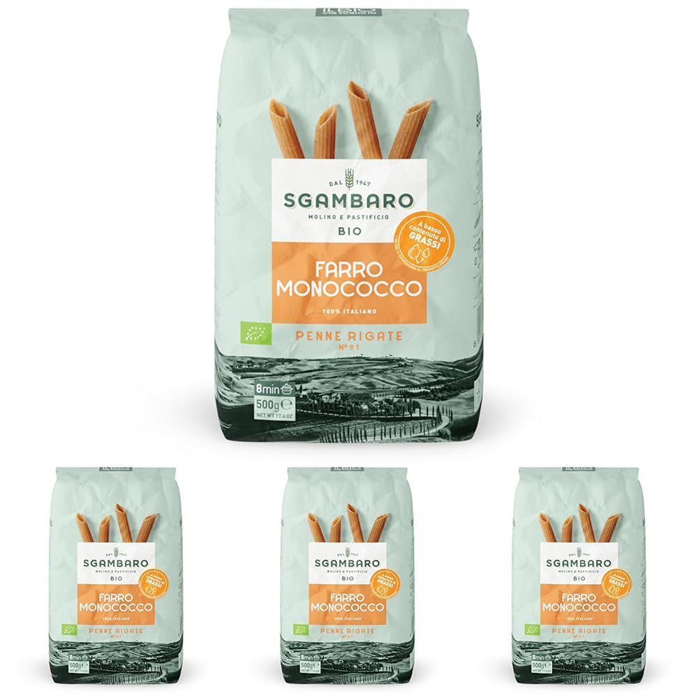 Penne Rigate Biologiche N.91 - 500g Pasta di grano magro - Fonte di fibre e proteine