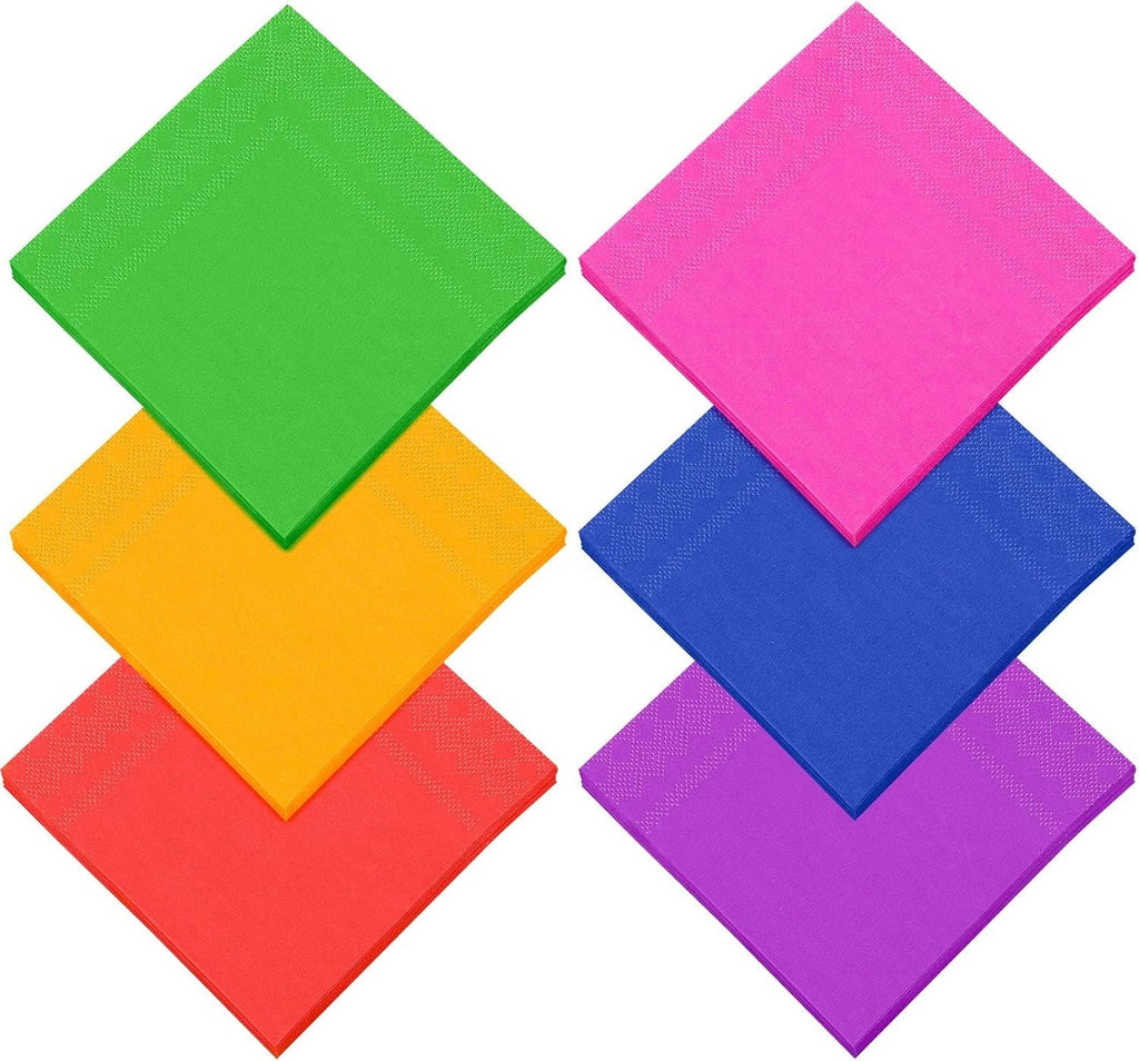 120 buc șervețele cocktail șervețele de hârtie 2 straturi accesorii pentru petreceri, 6 culori