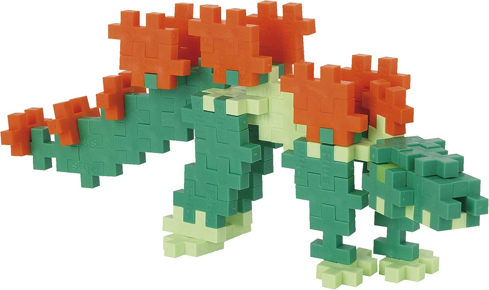 Plus-Plus 7266 Geniales Konstruktionsspielzeug, Dinosaurier-Mix, Bundle aus 4 verschiedenen Kreativ-Bausteine Tubes inkl. Bauplatte, 400 Teile, Mischfarben