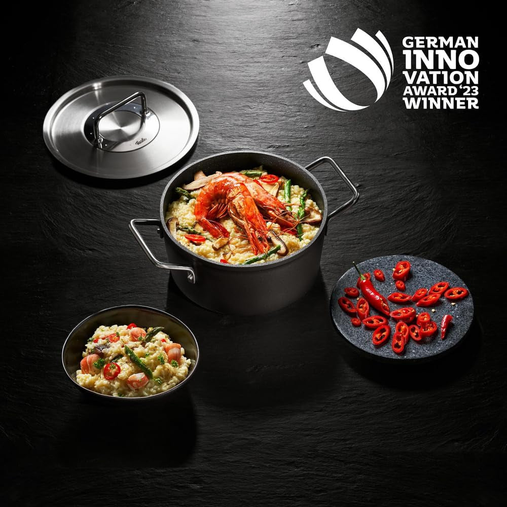 Fissler Adamant, padella da portata, alluminio, antiaderente, bordo alto, antigraffio - Pentole e Padelle Induzione Naty Shop