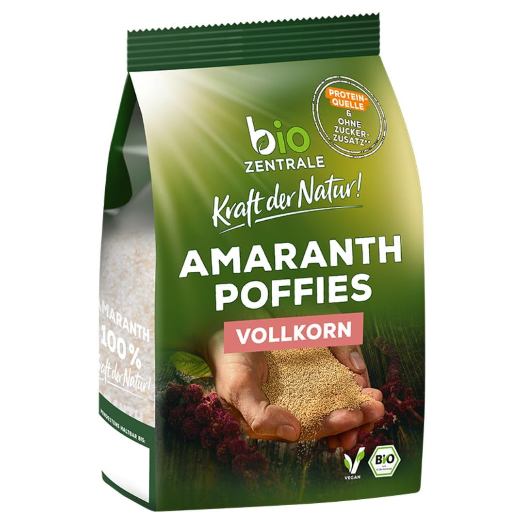 Bignè all'amaranto Biocentral | 125 g| vegano | piccoli granelli di amaranto espanso | fonte proteica | per muesli, yogurt e colorate ciotole per la colazione