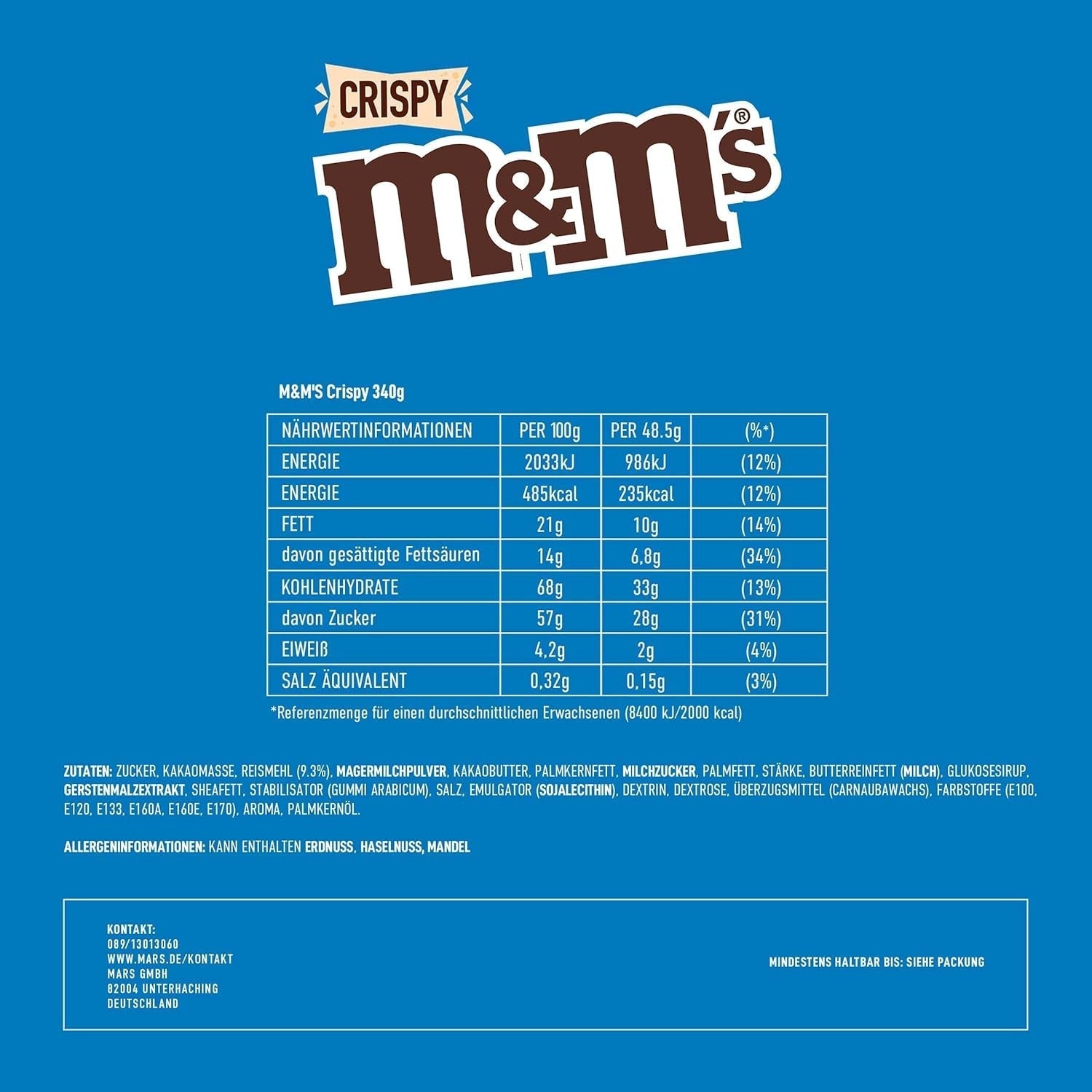 M&M'S Croccanti gocce di cioccolato con cuore croccante Naty Shop Caramelle al cioccolato