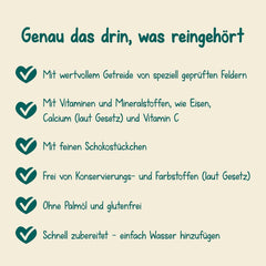 Milupa Porridge al Latte Stracciatella - Cereali per bambini senza glutine e senza olio di palma - Senza conservanti e coloranti - Da 8 mesi - 4 x 400 g