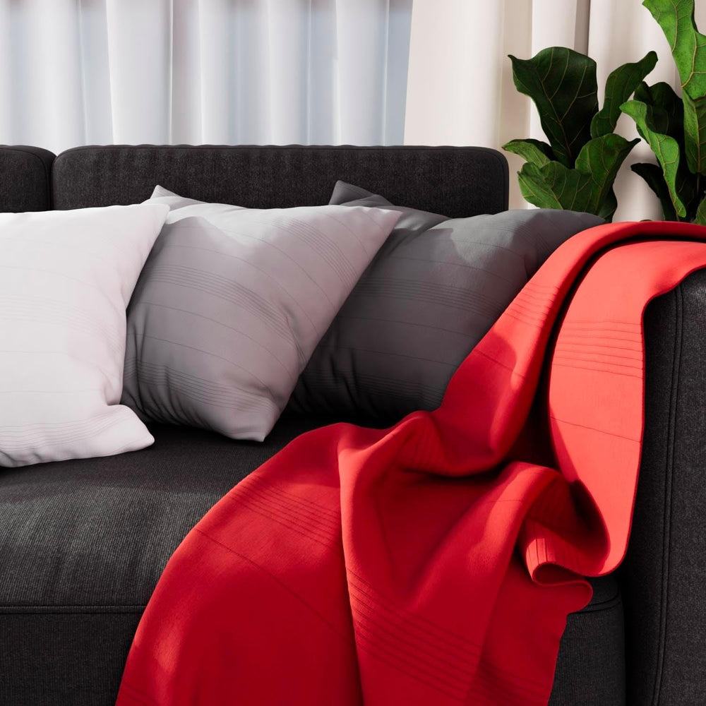 Soleil D'Ocre Plaid Adele, gettato dalla poltrona, Polycoton, Grigio, 140 X 200 Cm Letti e coperte Besuche den Soleil d'ocre-Store Rosso 140 X 200 Cm