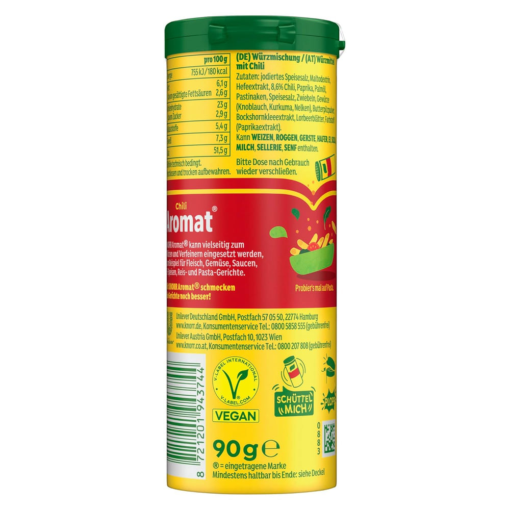 Knorr Würzmischung Chili Aromatizzato per piatti veloci per condire e condire patate, pasta, verdure e altro 90 g