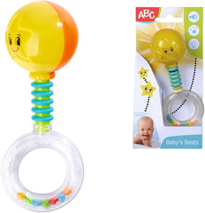 Simba 104010060 - Zornăitor ABC light up, se aprinde la agitare, 14cm, jucărie pentru bebeluși, zornăitor pentru bebeluși, primul echipament, de la 3 luni, galben Jucarii Bebe Naty Shop