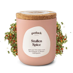 Potluck | Spezie Stullen | Gewürzzubereitung im Keramiktopf | 60 g| Vegano, senza glutine e con ingredienti naturali