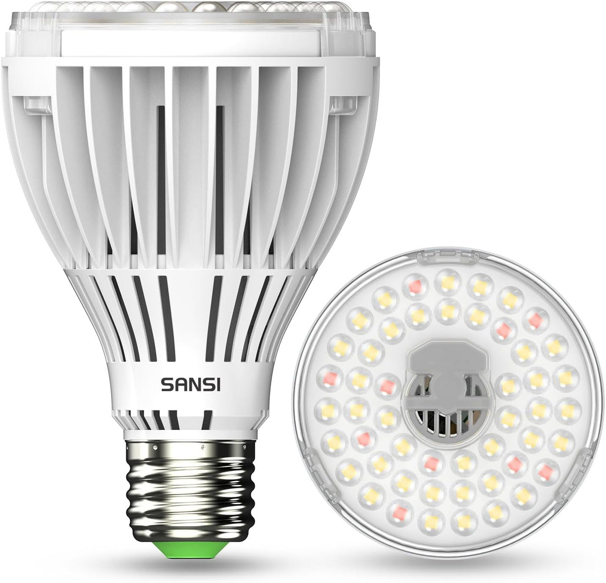 SANSI Lampada LED per Piante da Interno 30W a Spettro Completo 250W Equivalente ad Alta PPFD E27 Lampada per Coltivazione 4000K 660nm Angolo del Fascio di 60° Lampada per Piante Ortaggi Fiori Coltura Idroponica