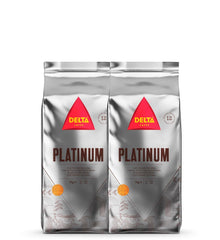 Cafea boabe Delta Cafés Platinum, 1 kg, 2 bucăți, Intensitate 12, amestec Arabica-Robusta