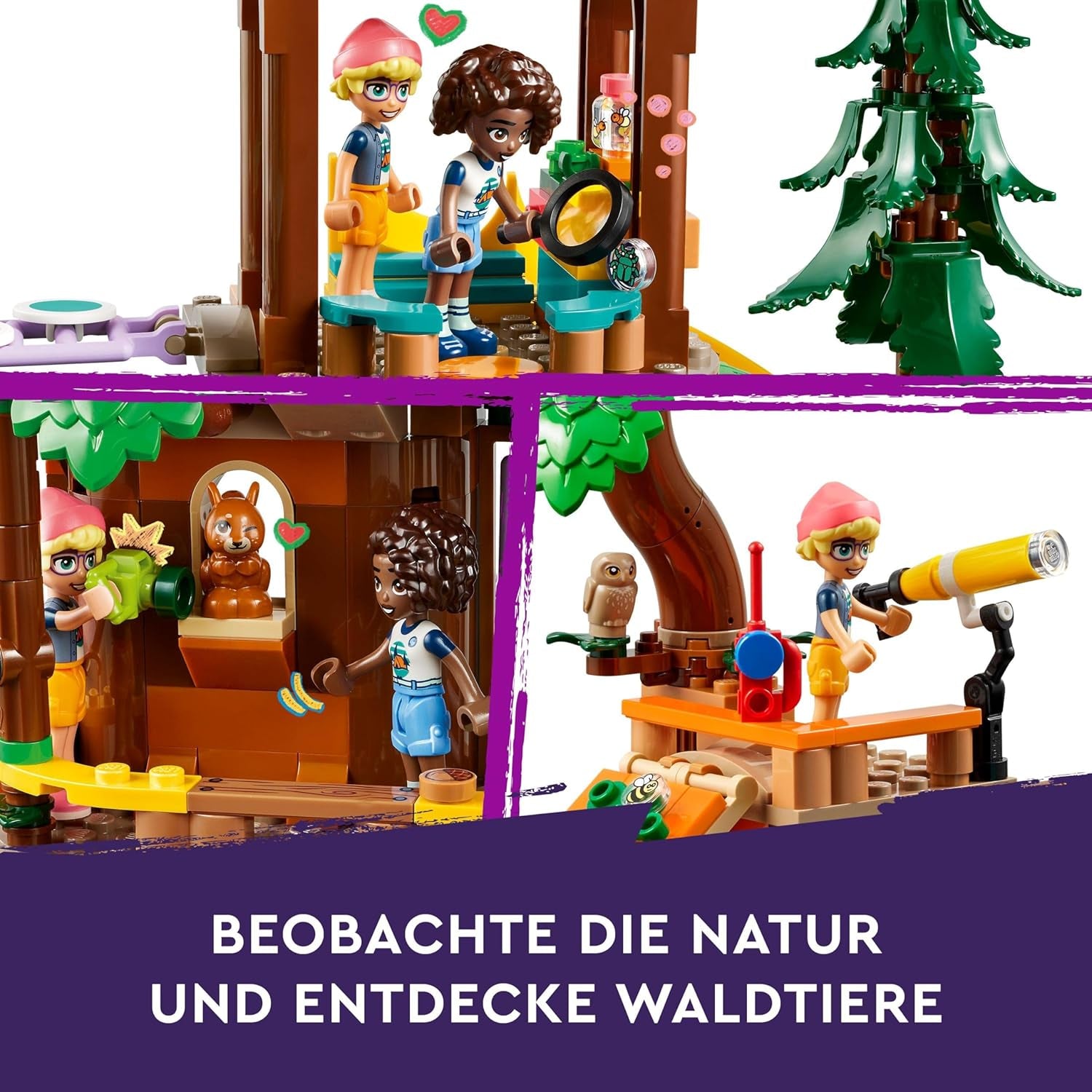 LEGO Friends Casa sull'albero al campo avventure, set da gioco per ragazze e ragazzi da 8 anni con 5 personaggi e 5 animali, idea regalo per giochi creativi, giocattoli sportivi, casa delle bambole 42631 Set da costruzione Besuche den LEGO-Store