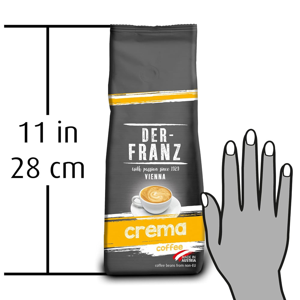 DER-FRANZ Kaffee Crema, Intensität 4/5, 100% Arabica, ganze Kaffeebohnen, 3 x 500 g