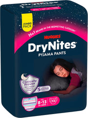 Huggies DryNites Pannolini per pipì notturna per ragazzi da 13 a circa 8-13 anni (30-48 kg) Confezione mensile Jumbo da 33 pezzi (3x11) Mutandine per pannolini XL Prodotti da bagno Vazba