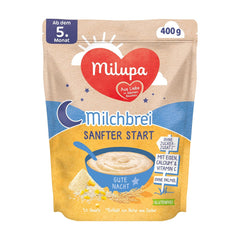 Porridge di latte Milupa Gentle Start - Cereali per neonati senza glutine, senza olio di palma - Senza conservanti e coloranti - Dai 5 mesi - 4 x 400 g