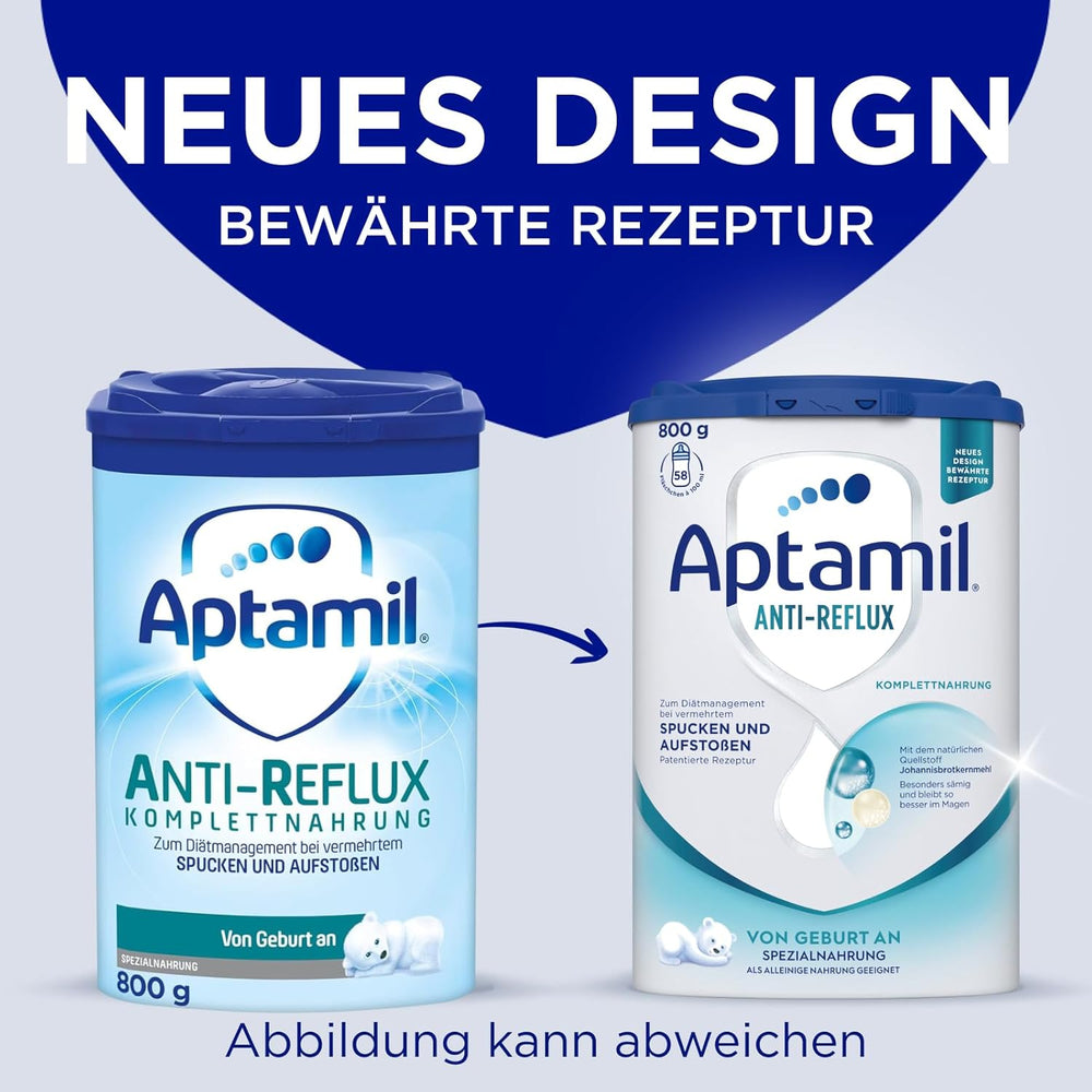 Aptamil Anti-Reflusso - Formula completa dalla nascita Gestione alimentare Vomito e rigurgito Alimenti per bambini Latte in polvere 1 x 800 g