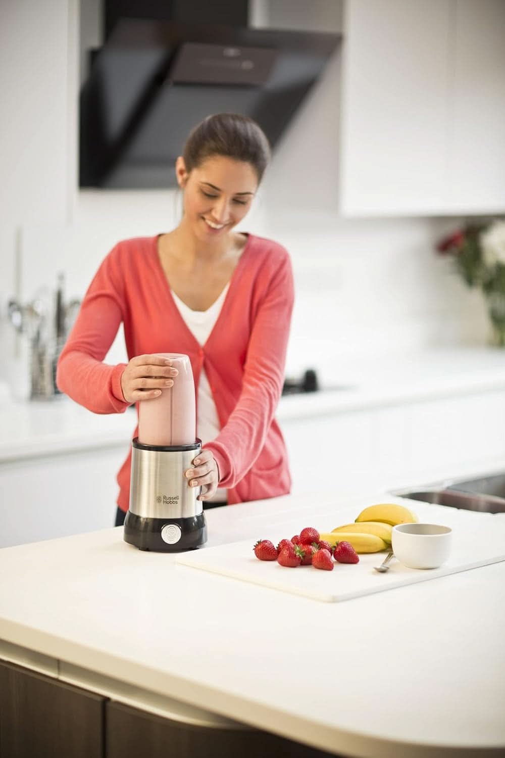 Russell Hobbs Mixer [Multifunzione - Robot da cucina] Nutriboost (Inkl. 5 Bpa-Free e Spülmaschinengeeignete Behälter + Deckel, 22.000 U/Min, 0.9 Ps-Motor) Elektrischer, Smoothie-Maker 23180-56 Kitchen Naty Shop