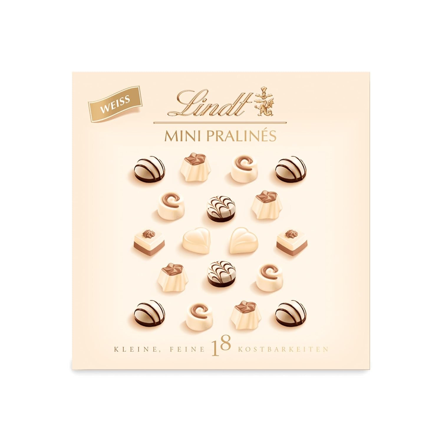 Lindt Chocolate - Mini Praline Al Torrone, 165 grammi, scatola da 36 praline Naty Shop Cioccolatini 90 G Cioccolato bianco