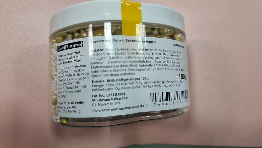 Super Streusel Gold Glimmer, confettini a tema natalizio, confettini da 180 grammi Naty Shop