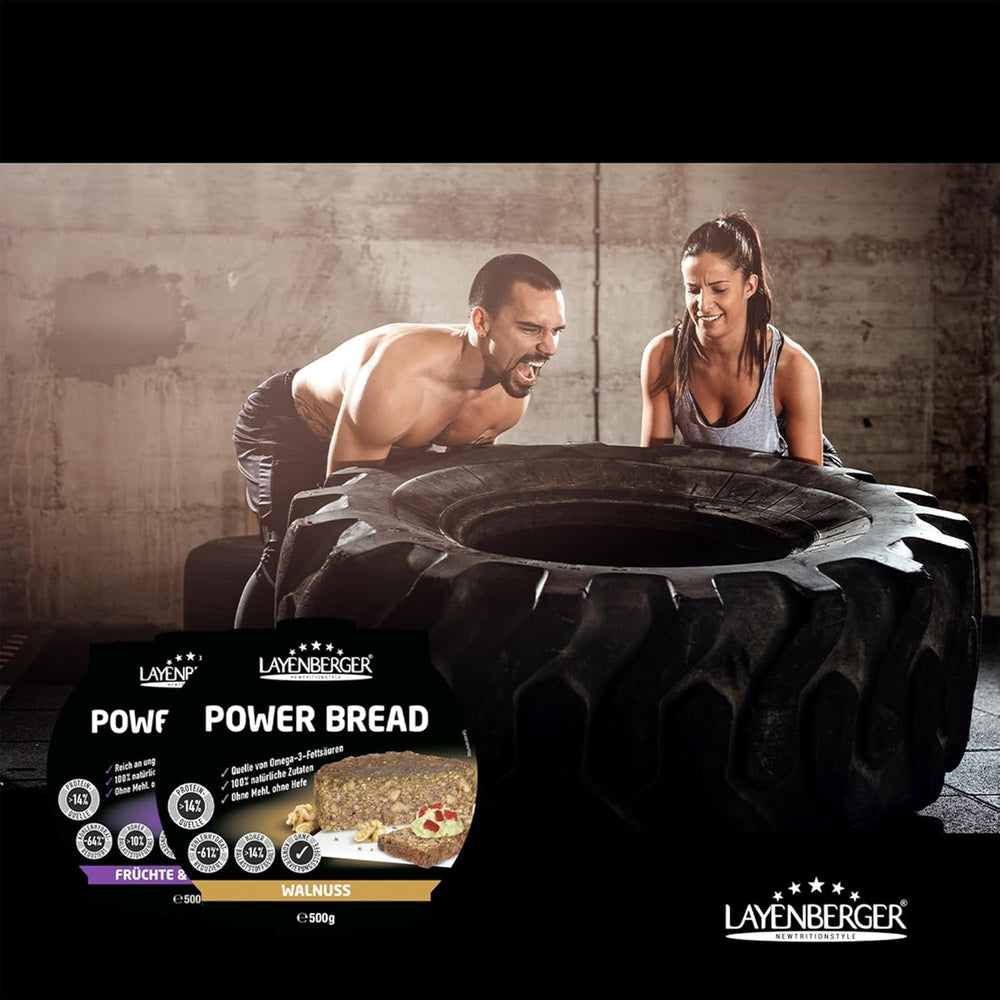 Layenberger Prower Bread Walnut, Eiweiß- Und Ballaststoffquelle, Ohne Konservierungsmittel, Ohne Hefe, Ohne Mehl, Mit 14G Protein Pro 100G, (1 X 500G) Miscela per cuocere e cuocere Naty Shop