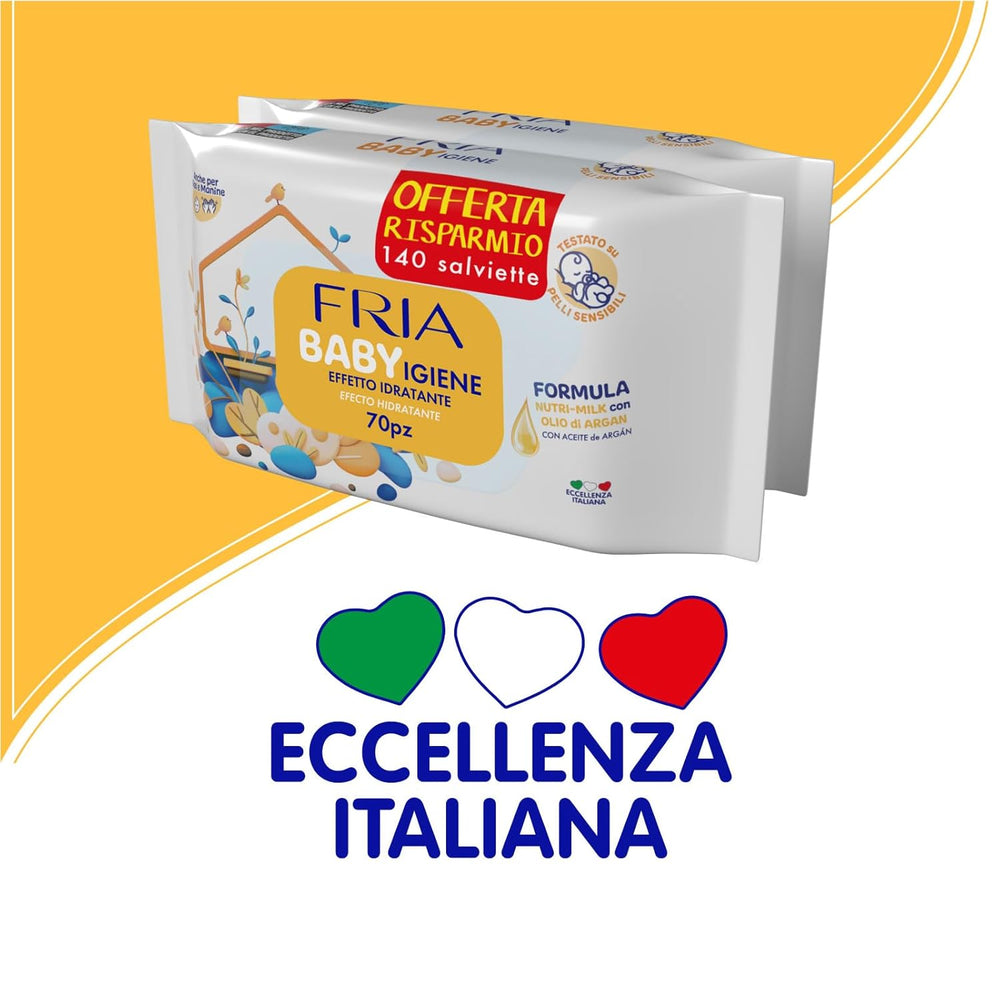 Salviette umidificate, confezione da 2 (144 salviette)