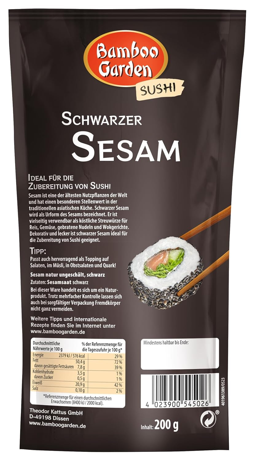 Bamboo Garden Sesam nero, 200 g (Verpackungsdesign kann abweichen)