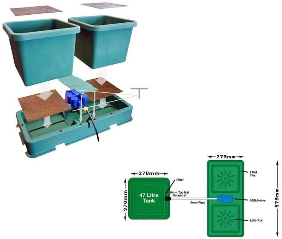 Kit irrigazione automatica Hydrosystem Easy2grow 2 (2 vasi 8,5L)