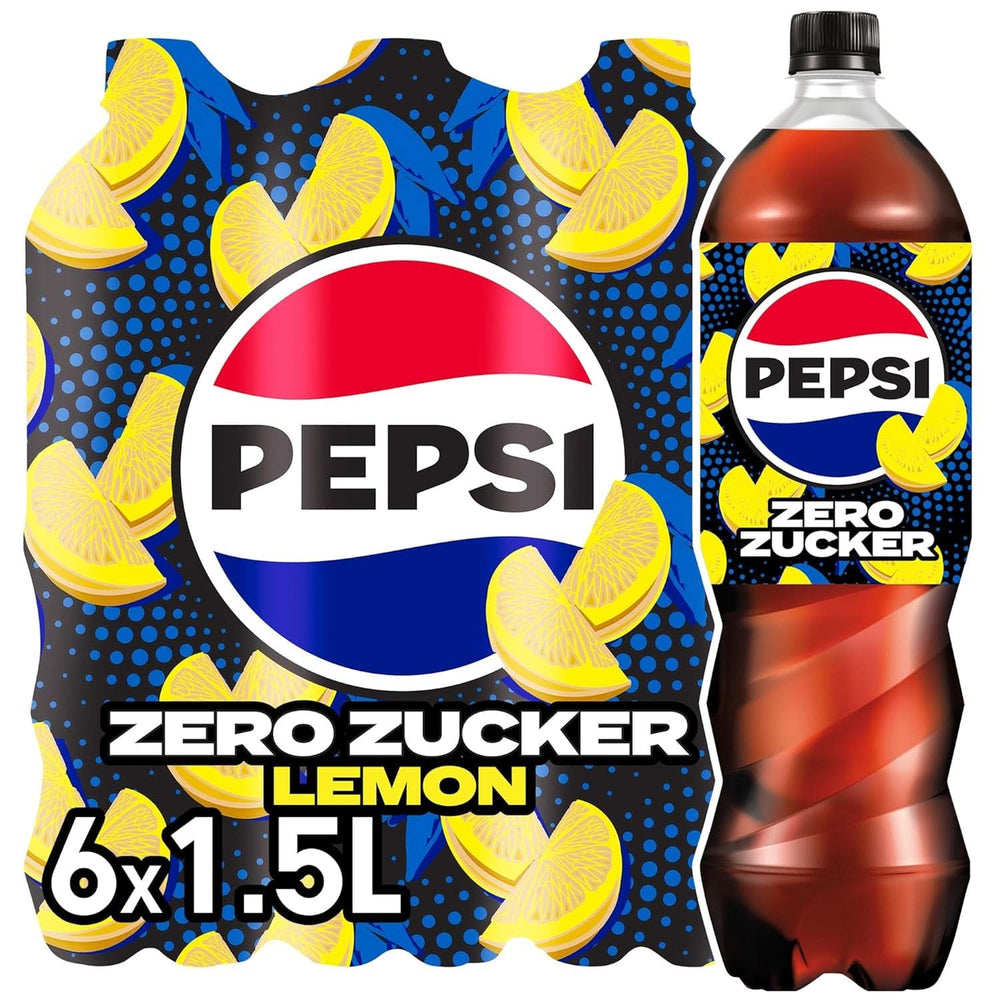Pepsi Zero Sugar Lemon, la bevanda analcolica senza zucchero di Pepsi al gusto di limone, set 6 x 1,25 litri Naty Shop Classic Version