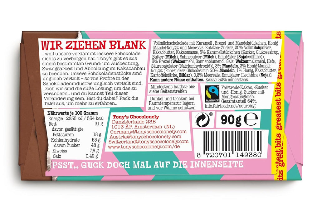 Tony's Chocolonely - Latte intero "Greatest Bits" 90g