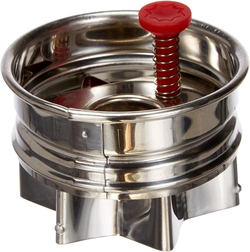 Städter 966322 Formă de biscuiți cu ejector, Stea exterioară, Oțel inoxidabil, Argintiu/Roșu, 4,8 x 4,8 x 4,8 cm