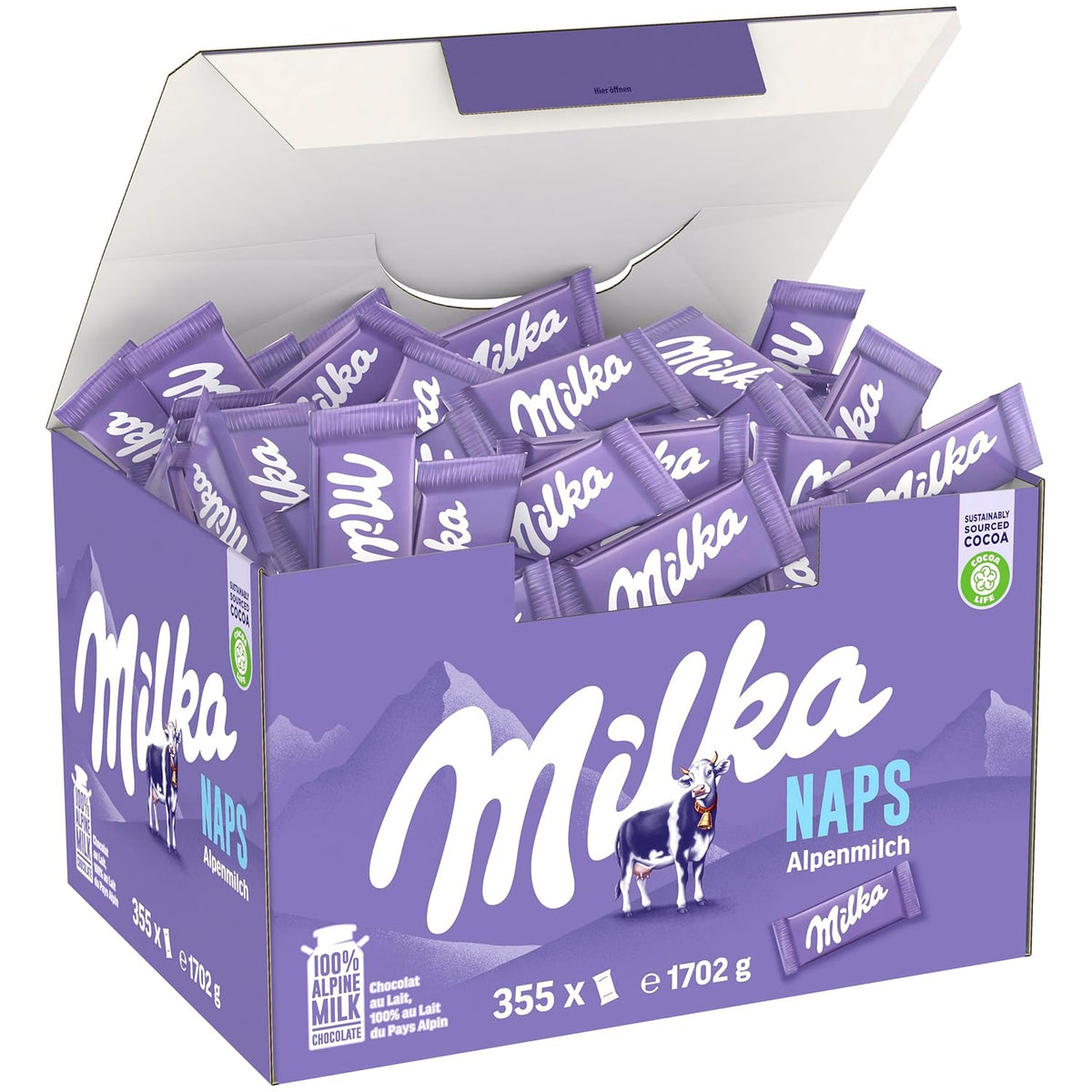 Milka Naps Alpine Milk – Mini quadratini di cioccolato al latte delicato alpino – 1 x 1,7 kg