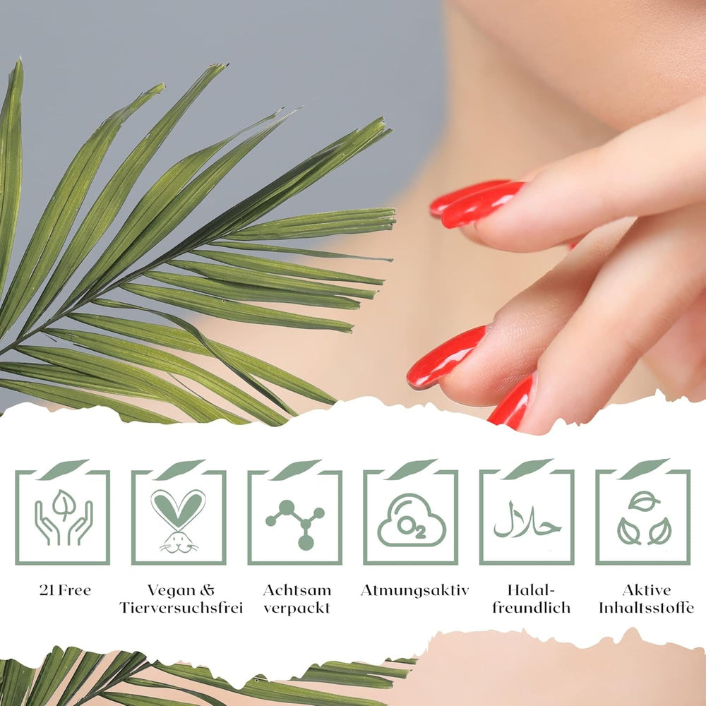 Smalto rosso ad asciugatura rapida (Poppy Red) - smalto naturale con formula vegana - traspirante, sostenibile e di lunga durata, 14 ml