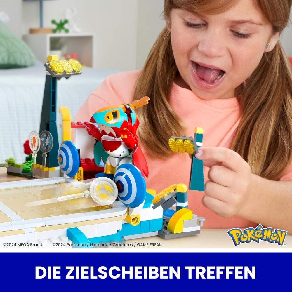 MEGA Pokémon Action Figure Giocattolo da Costruire, Arena di Allenamento da 1101 Pezzi, Gioco di Combattimento e 5 Figure Mobili per Bambini, Action Figure HWR82 Naty Shop