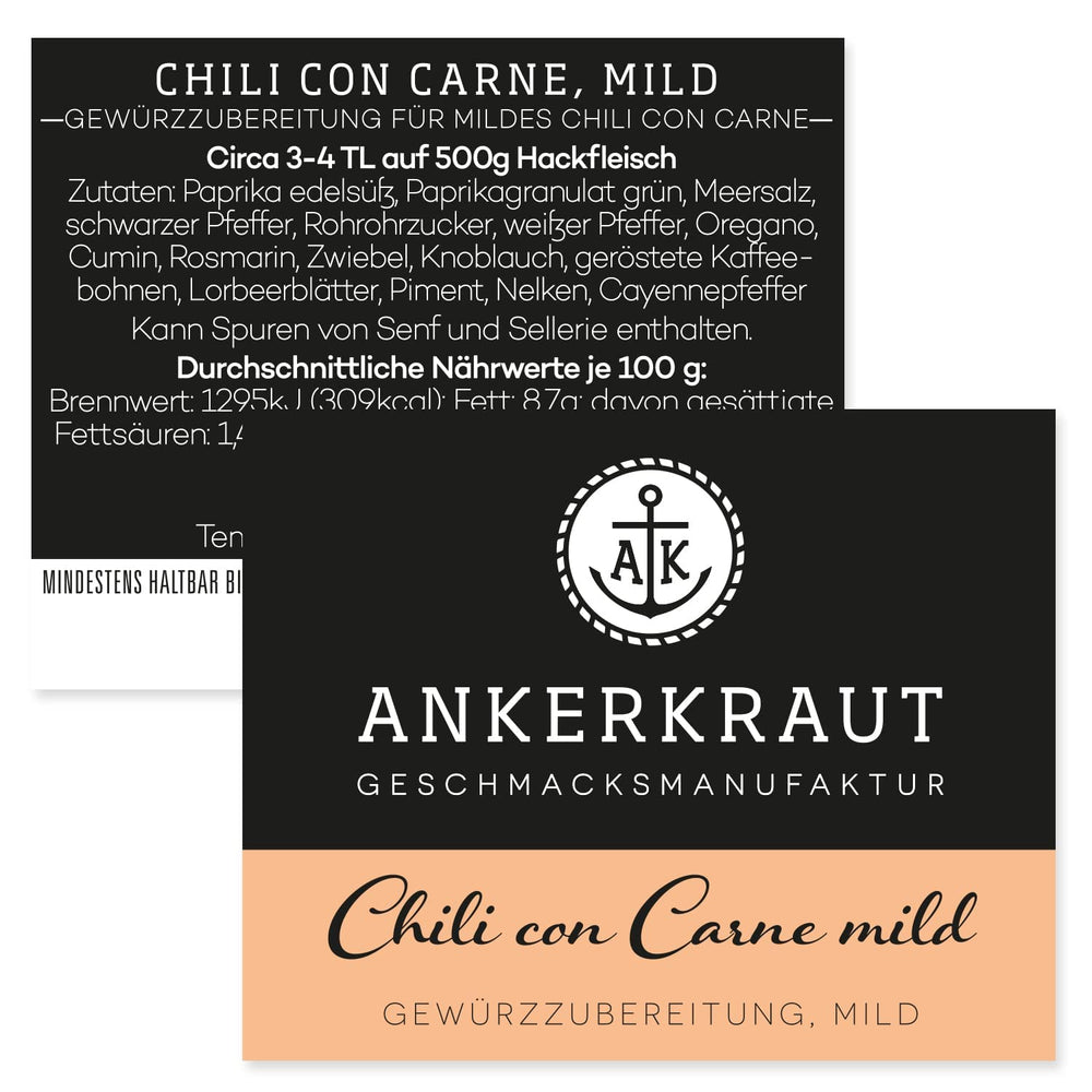 Ankerkraut Chili con Carne Gewürz, dolce, 160g in sacchetto