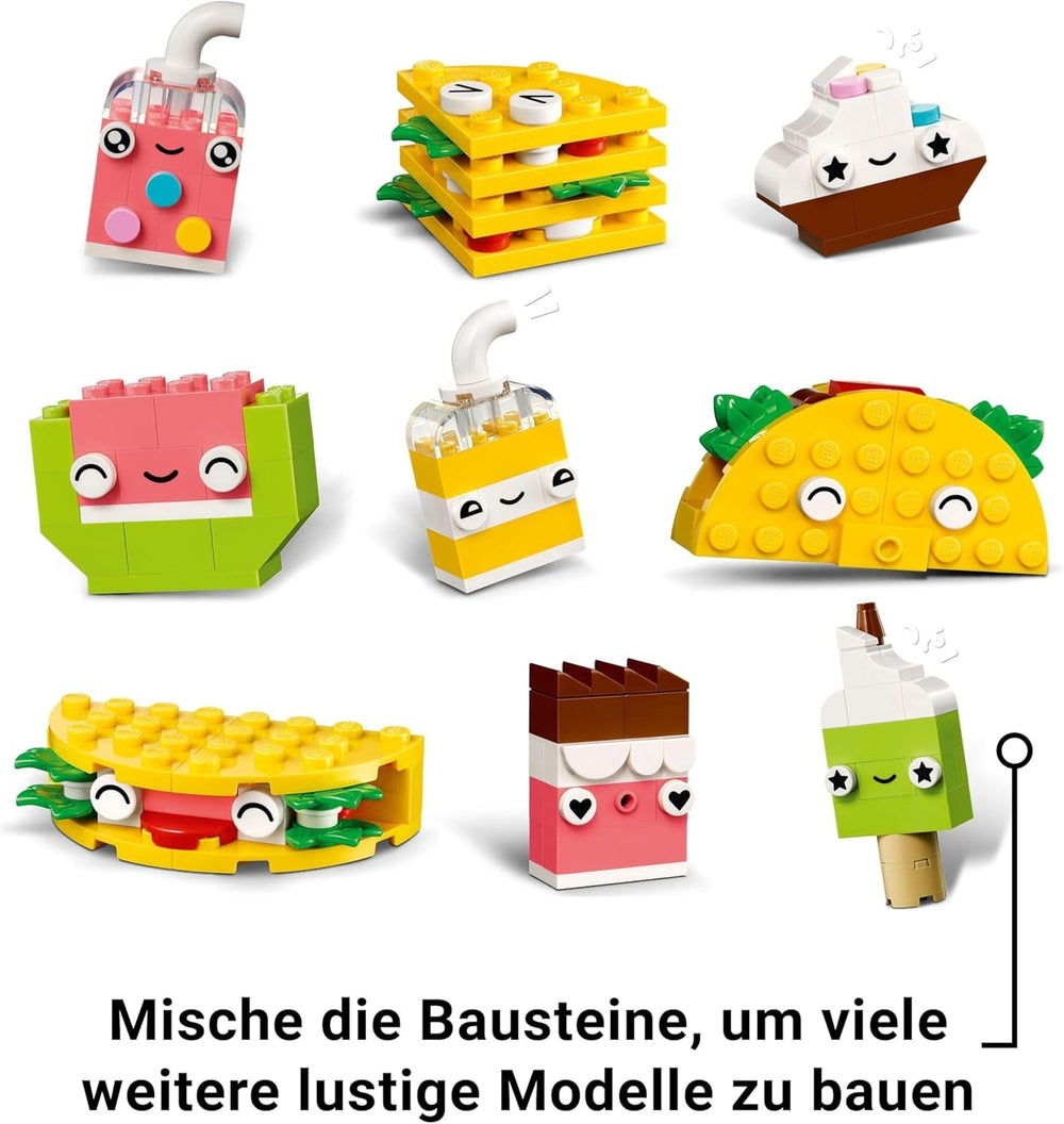 Divertimento creativo per costruire uno snack LEGO Classic, giocattolo alimentare per giochi di ruolo fantasiosi, set da costruzione per ragazzi e ragazze di 4 anni, cupcake, avocado, ghiacciolo e taco 11039 Set da costruzione Besuche den LEGO-Store