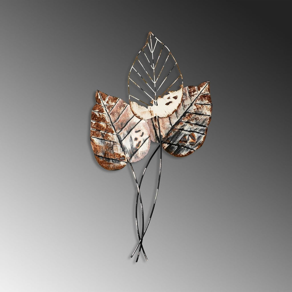 Accesoriu decorativ de perete din metal realizat manual, 45 x 85 cm | 100% metal (1,5 mm) | Design unic maro și negru, perfect pentru decorațiuni interioare | Montabil pe perete Statuete si sculpturi Naty Shop