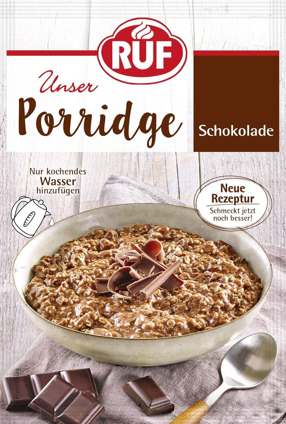 RUF Porridge Raspberry White Choc, Porridge istantaneo con pezzetti di lamponi e cioccolato bianco grattugiato, 65 grammi Cereals Naty Shop 65 grammi Cioccolato