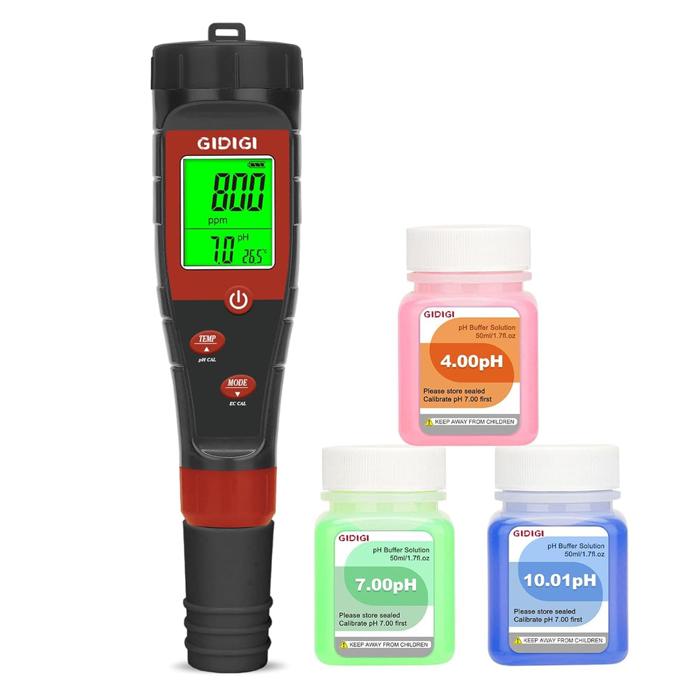 pHmetro per acqua idroponica, tester digitale per pH dell'acqua, tester TDS, test EC PPM per nutrienti vegetali, conducibilità 4 in 1, penna pH per acqua potabile, DWC, piante d'appartamento