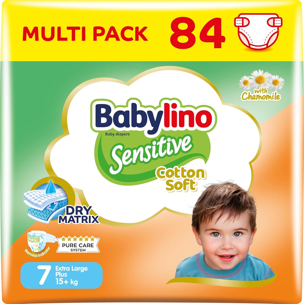 Pannolini per bambini sensibili, taglia 7, extra large plus (+15 kg), 14 pezzi