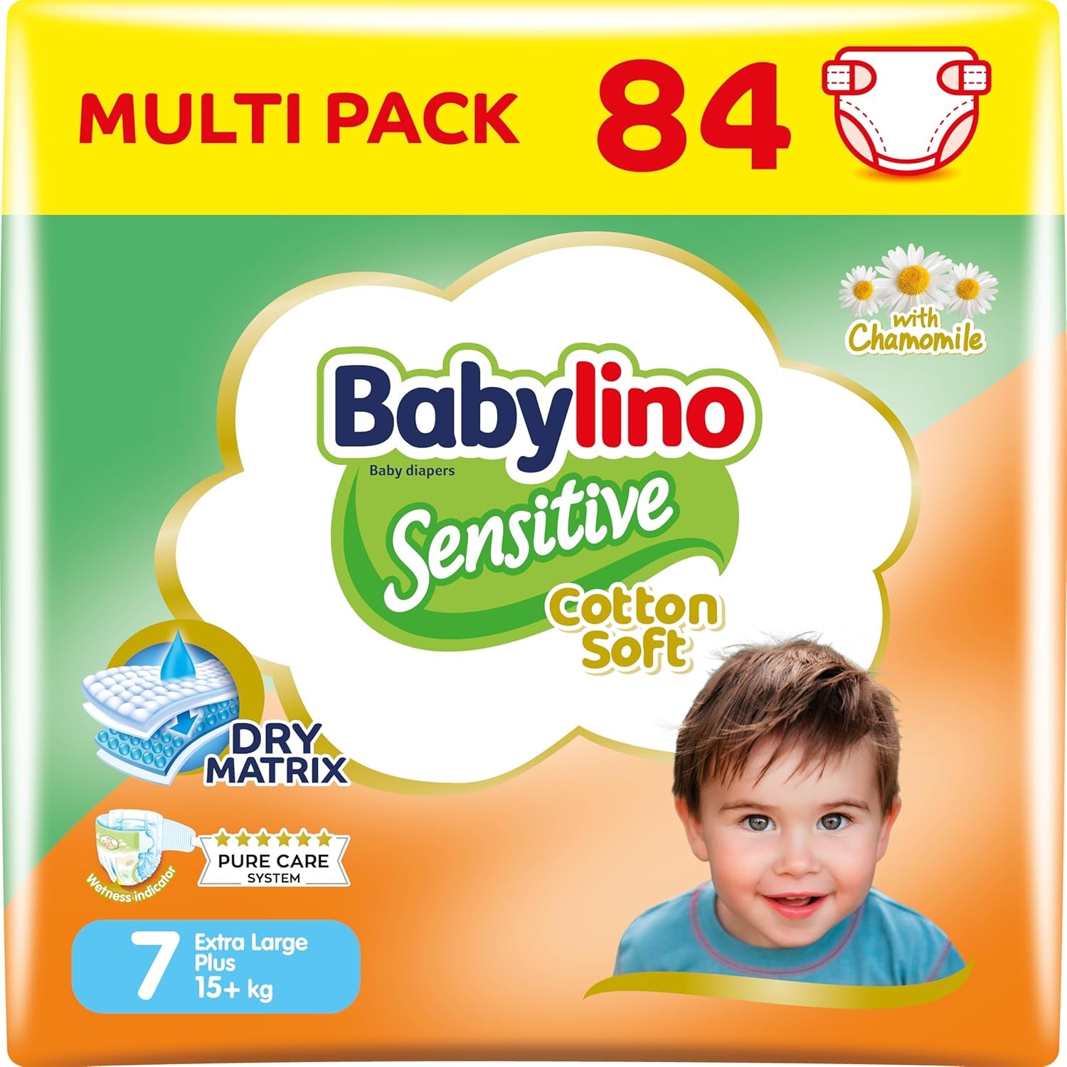 Pannolini per bambini sensibili, taglia 6, extra large (13-18 kg), 114 pannolini