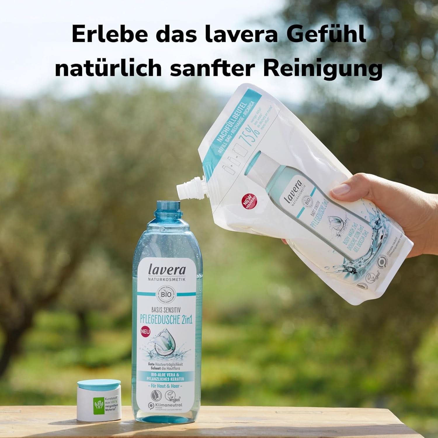 Lavera Care Basis Sensitiv 2 in 1, Shampoo e gel doccia con aloe vera biologica e cheratina vegetale, 250 ml Doccia e bagno Naty Shop