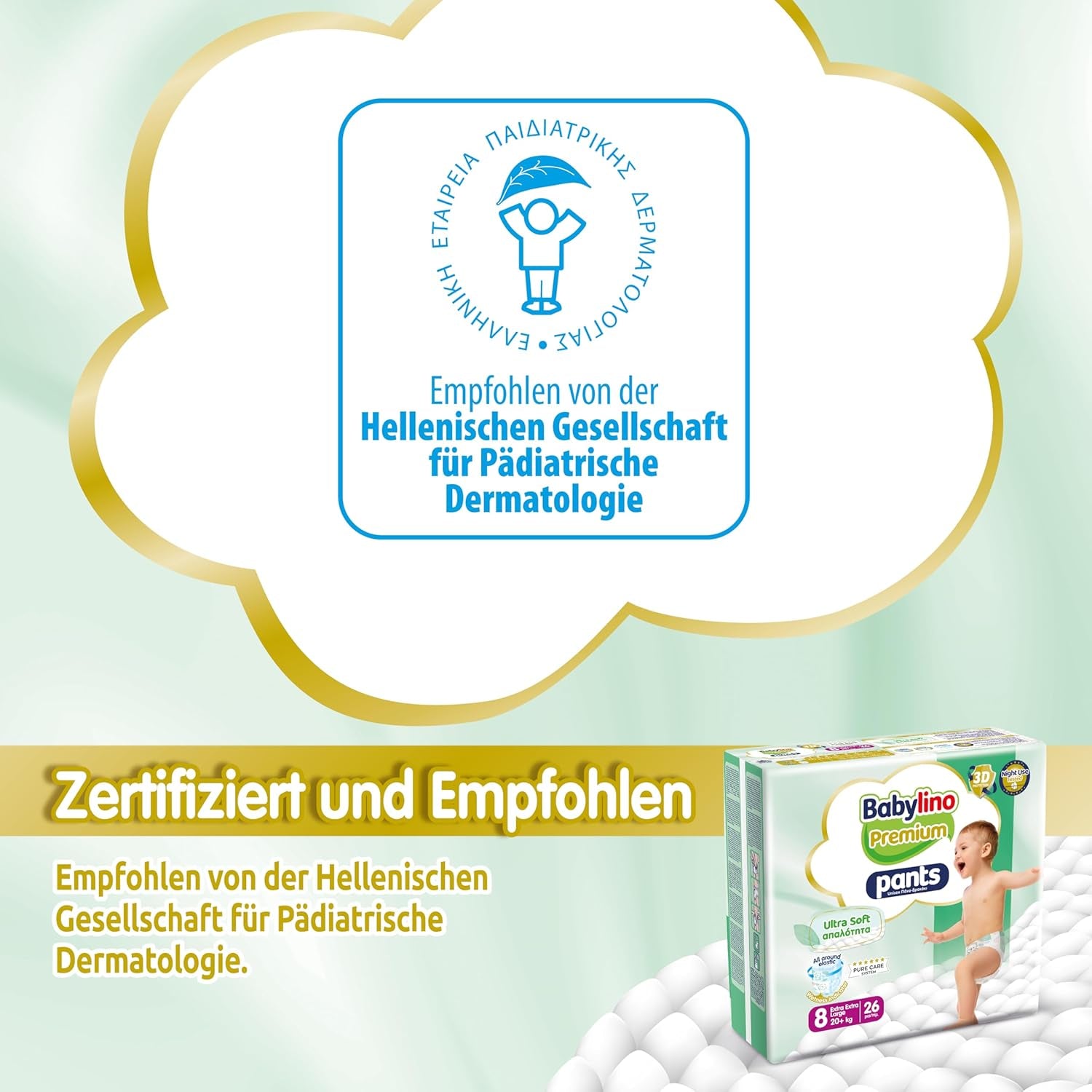 Pantaloni Premium taglia 8 con filtro ultra morbido, XXL (20+ kg), 26 pezzi