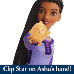 Mattel Disney Wish singende Asha of Rosas Modepuppe & Star Figur, beweglich mit abnehmbarem Outfit, singt "This Wish" in inglese