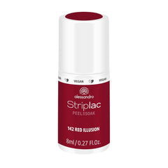 Smalto UV Alessandro Striplac Red Ilusion – Delicato e a lunga tenuta – Facile rimozione grazie alla tecnologia peel-off – Vegan e cruelty-free – 8 ml