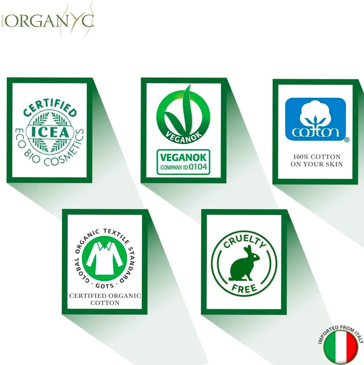 Salviette intime Organyc Moist, realizzate in cotone organico certificato al 100% - 4 confezioni da 20 salviette (80 salviette in totale)